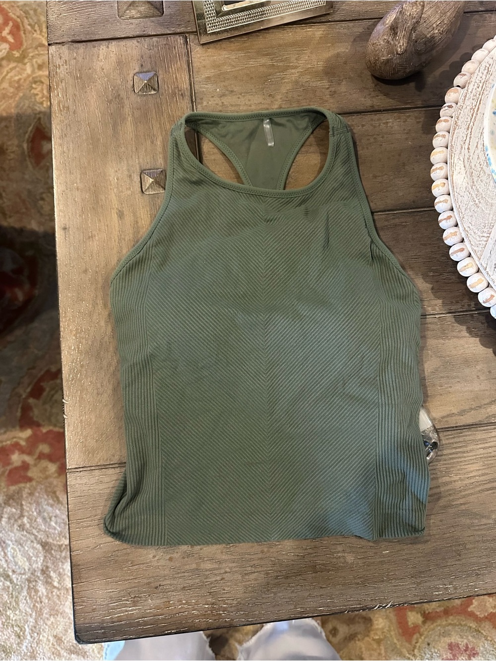 CALIA by Carrie Underwood Olive Green Ribbed Racerback Tank